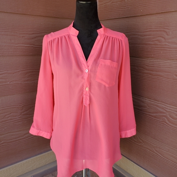 A. Byer Women's Coral Pink 3/4 Sleeve Blouse Size Medium EUC - Picture 14 of 14